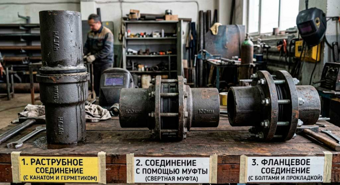 Как соединяют чугунные трубы: основные способы Как соединяют чугунные трубы: основные способы