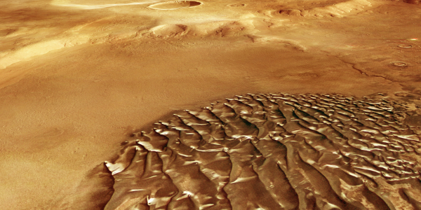 Mars Express прислал восхитительные снимки 100-метровых &laquo;металлических&raquo; волн в&nbsp;южном высокогорье Марса