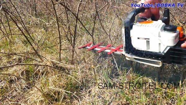 Самодельная насадка кусторез для бензопилы Самодельная насадка кусторез для бензопилы