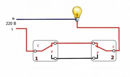 Как подключить проходной выключатель: разбор схем + пошаговая инструкция по подключению
