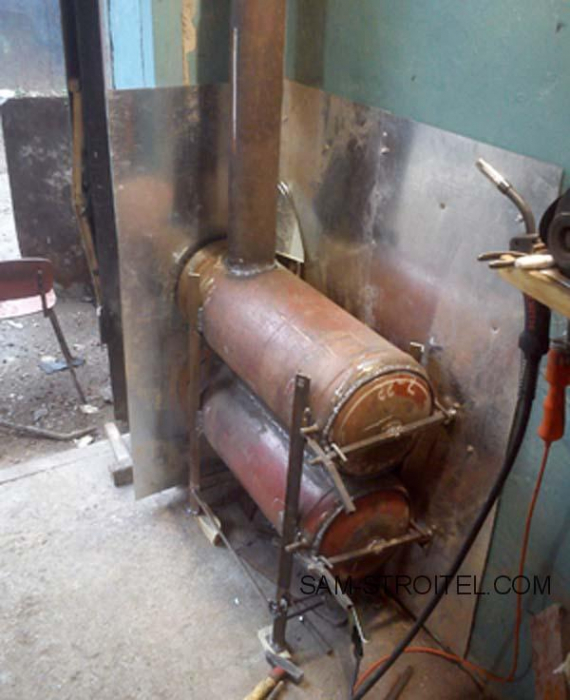 Самодельная печь из газовых баллонов