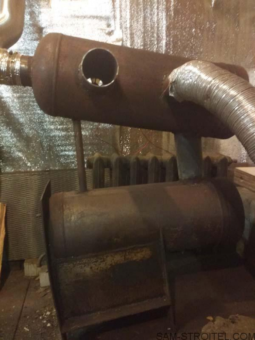 Печь из двух газовых баллонов Печь из двух газовых баллонов