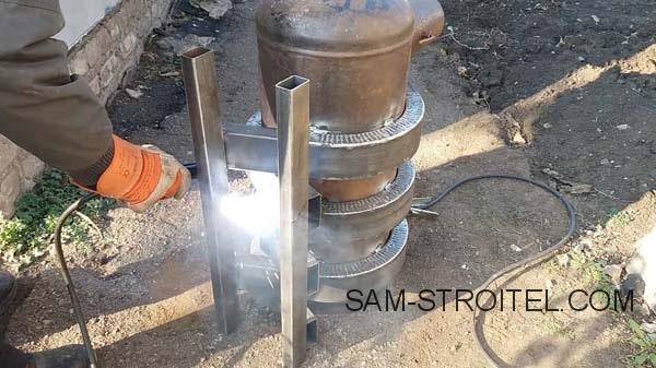 Буржуйка из газового баллона с теплообменниками (39 фото) Буржуйка из газового баллона с теплообменниками (39 фото)