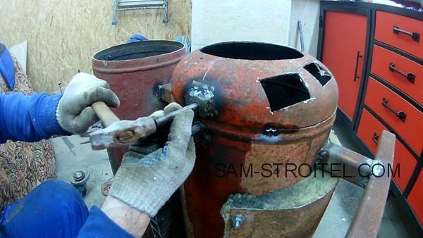Печь в гараж из газового баллона (29 фото изготовления) Печь в гараж из газового баллона (29 фото изготовления)