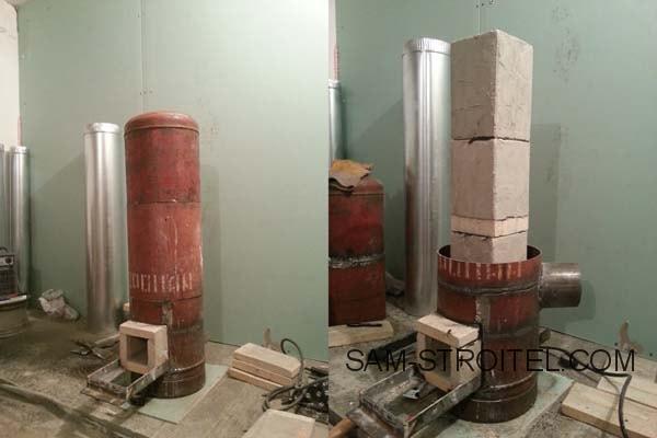 Печь ракета своими руками для гаража: чертежи, размеры, фото изготовления