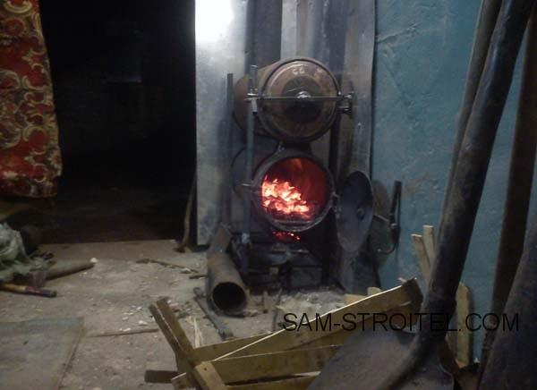 Самодельная печь из газовых баллонов