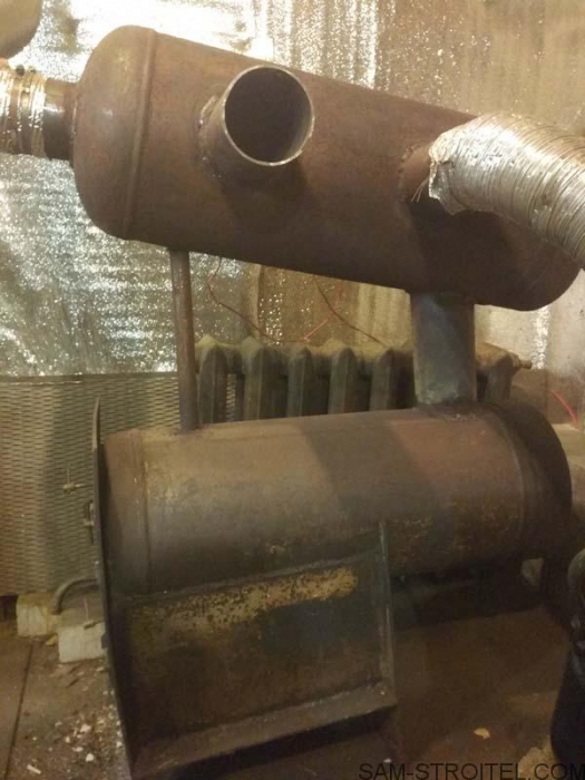 Печь из двух газовых баллонов Печь из двух газовых баллонов