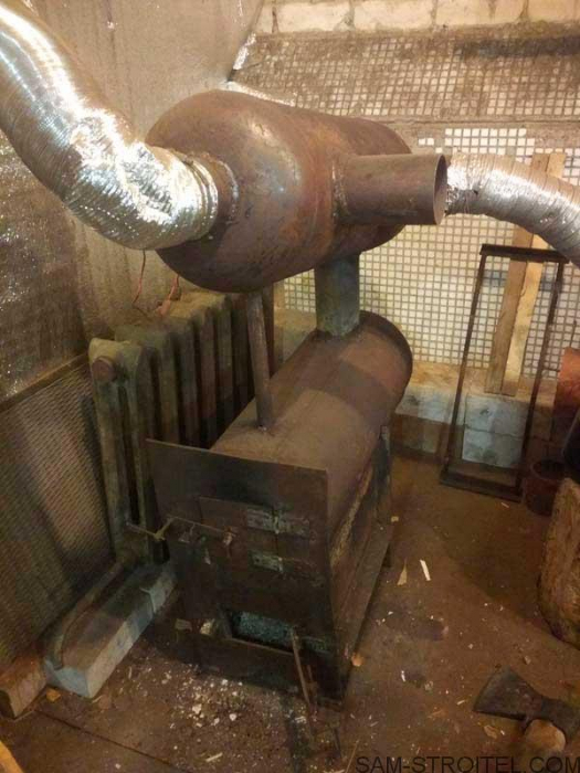 Печь из двух газовых баллонов Печь из двух газовых баллонов