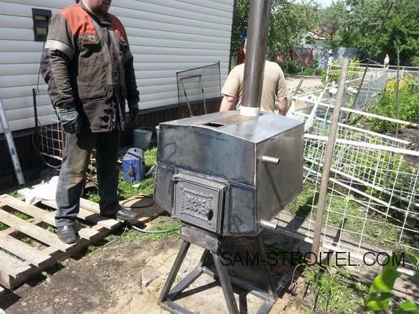 Самодельная печь буржуйка с водяным теплообменником Самодельная печь буржуйка с водяным теплообменником