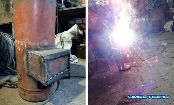 Печь-буржуйка для гаража из газового баллона-поэтапное изготовление