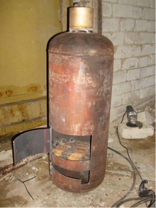 Буржуйка из газового баллона: пошаговые фото