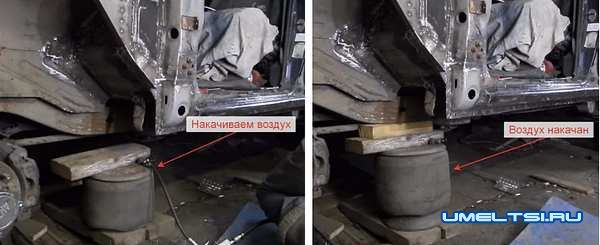 Пневматический домкрат своими руками
