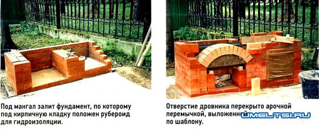 Cтационарный мангал с варочной плитой из кирпича своими руками