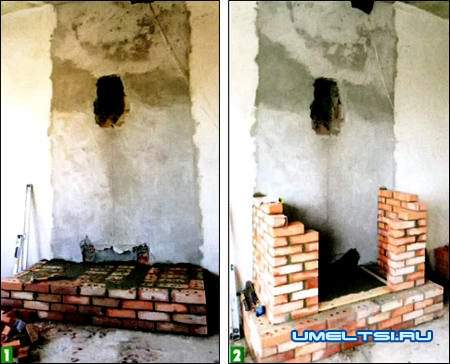 Камин в светлых тонах своими руками