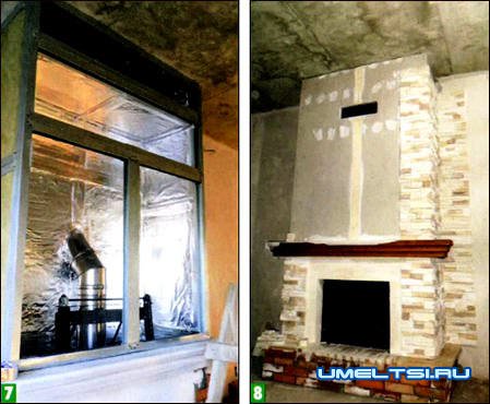 Камин в светлых тонах своими руками