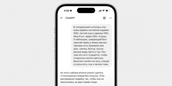Не просто «составь меню»: как чат-бот помогает мне питаться правильнее Не просто «составь меню»: как чат-бот помогает мне питаться правильнее